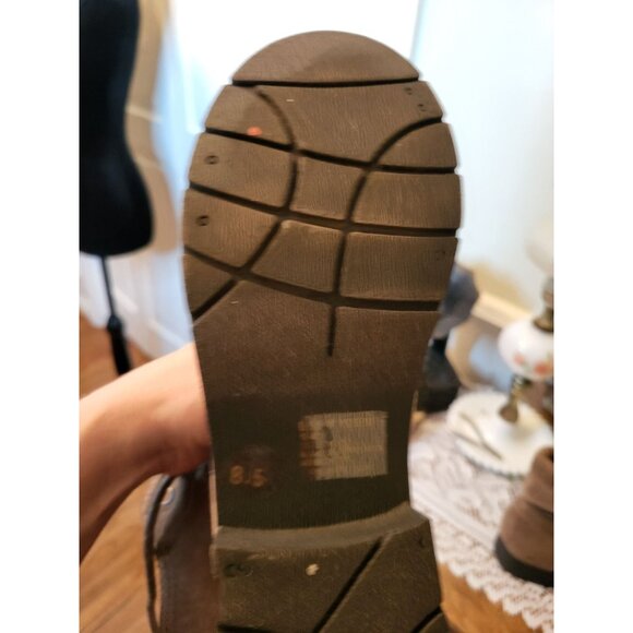 St John's Bay Taupe Lace Up Hiking Boot Memory Foam 8.5 Grunge Prairie Western - Picture 7 of 7